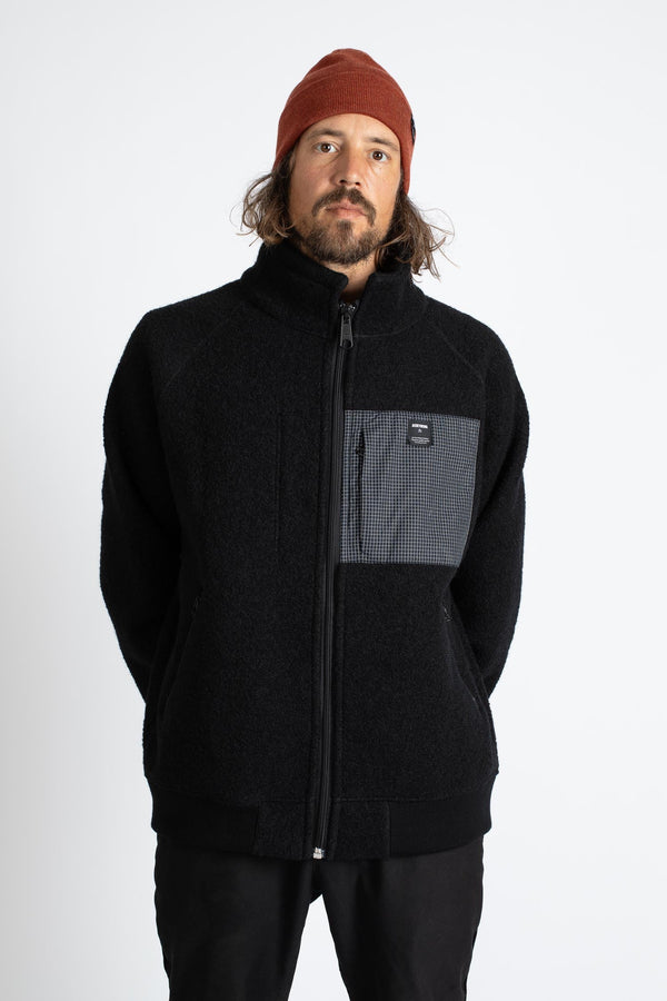 The NATURAL WOOLFLEECE JACKET - deep black