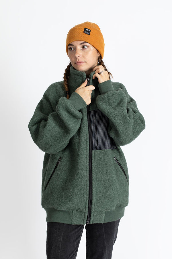 The NATURAL WOOLFLEECE JACKET - olive green