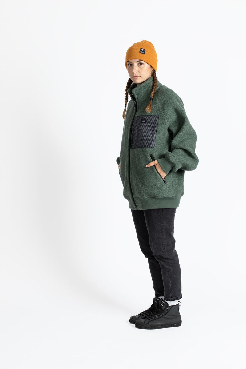 The NATURAL WOOLFLEECE JACKET - olive green