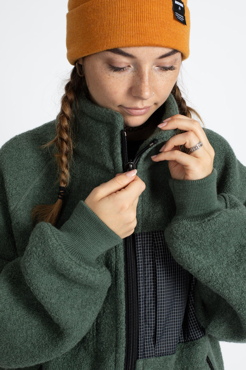 The NATURAL WOOLFLEECE JACKET - olive green