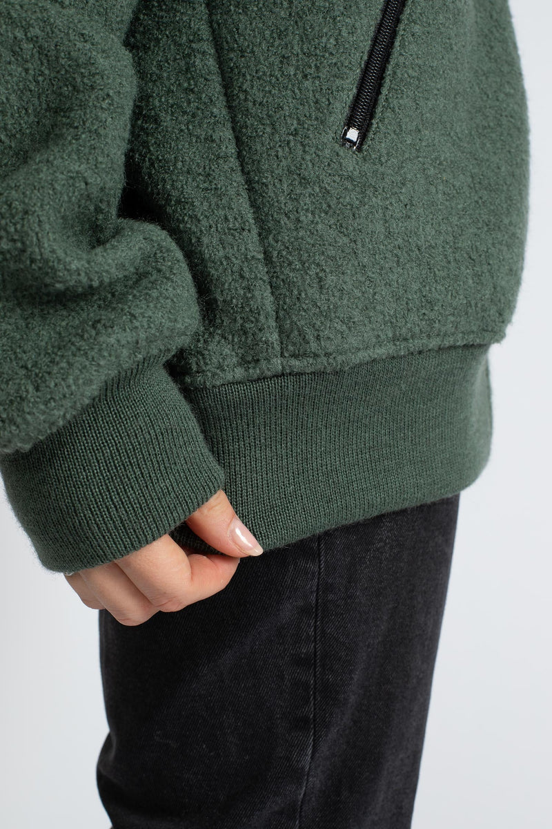 The NATURAL WOOLFLEECE JACKET - olive green