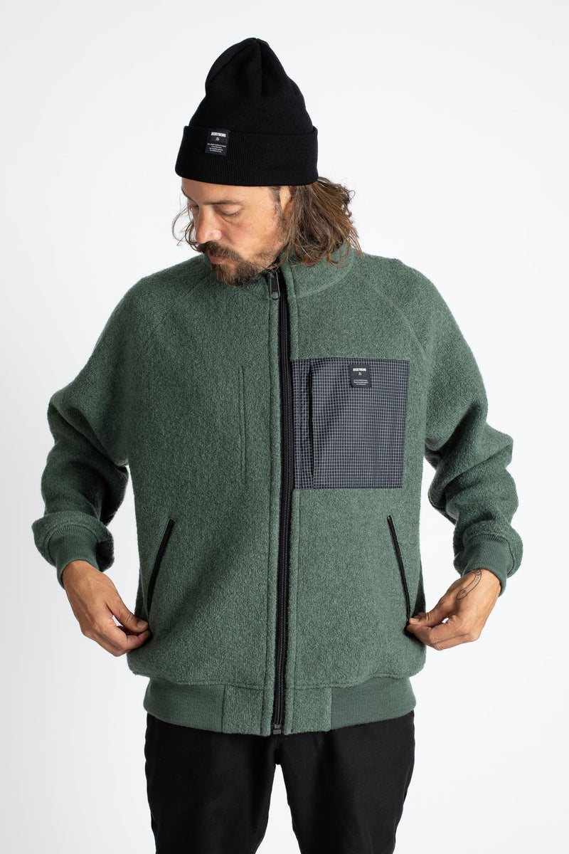 The NATURAL WOOLFLEECE JACKET - olive green