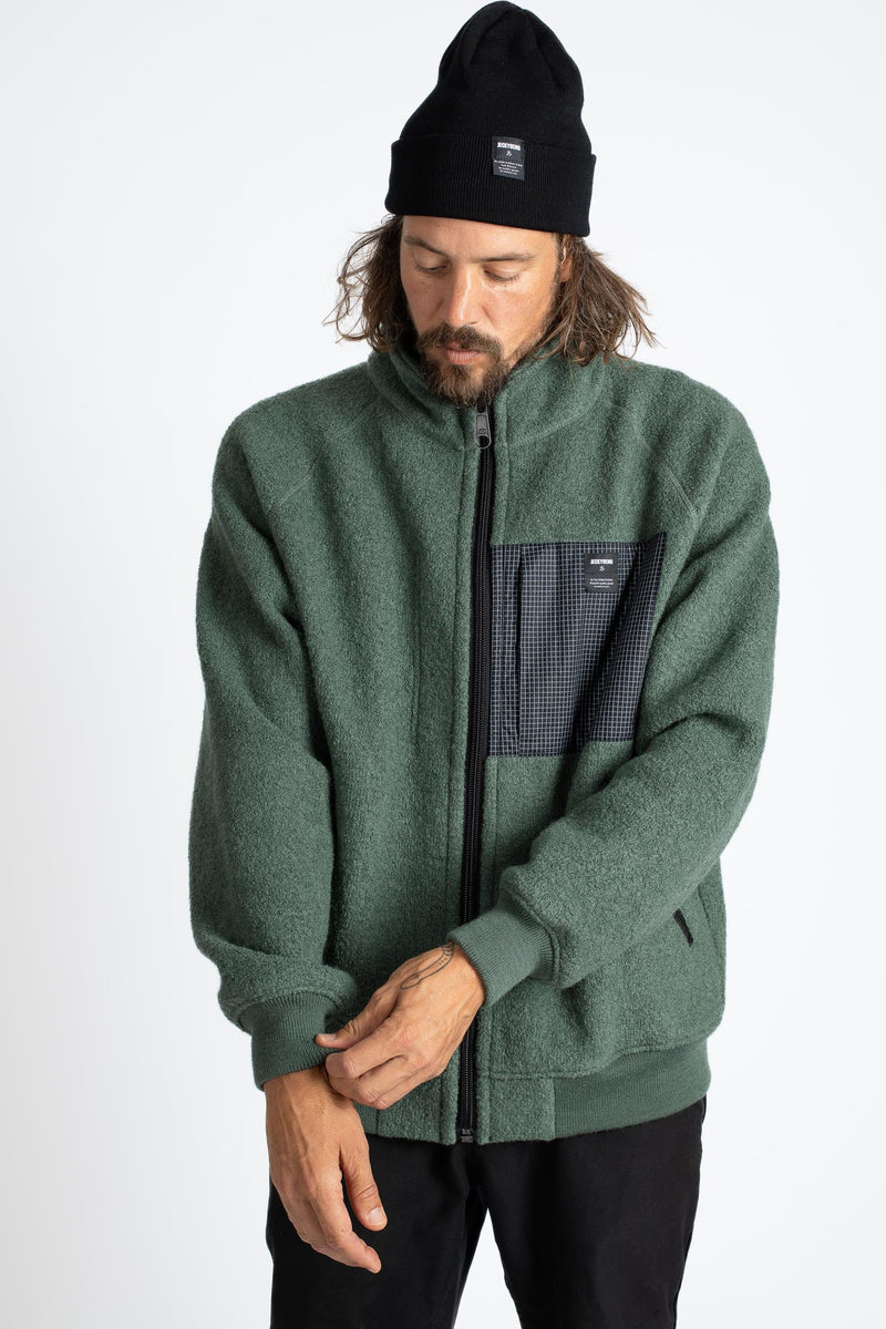 The NATURAL WOOLFLEECE JACKET - olive green