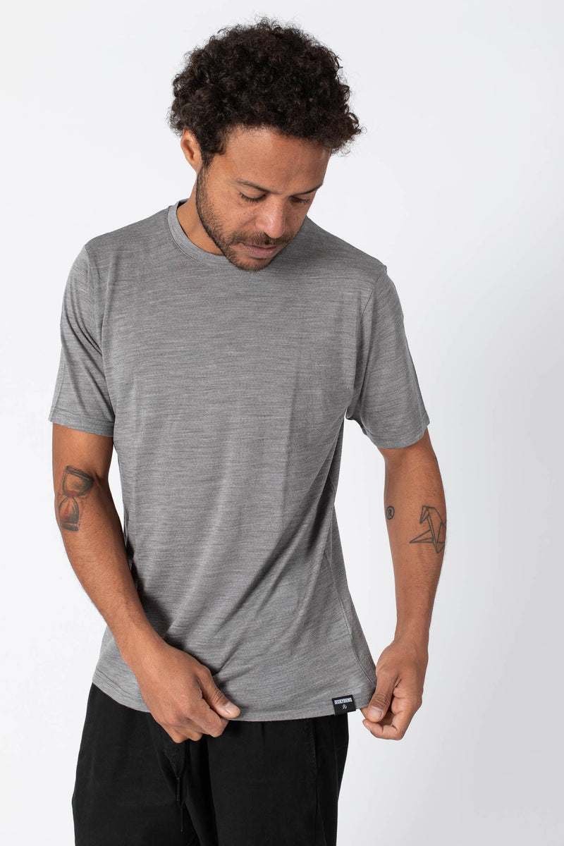 The MERINO T-SHIRT - grey melange