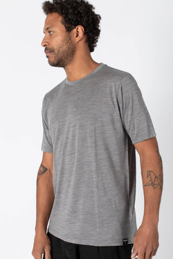 The MERINO T-SHIRT - grey melange
