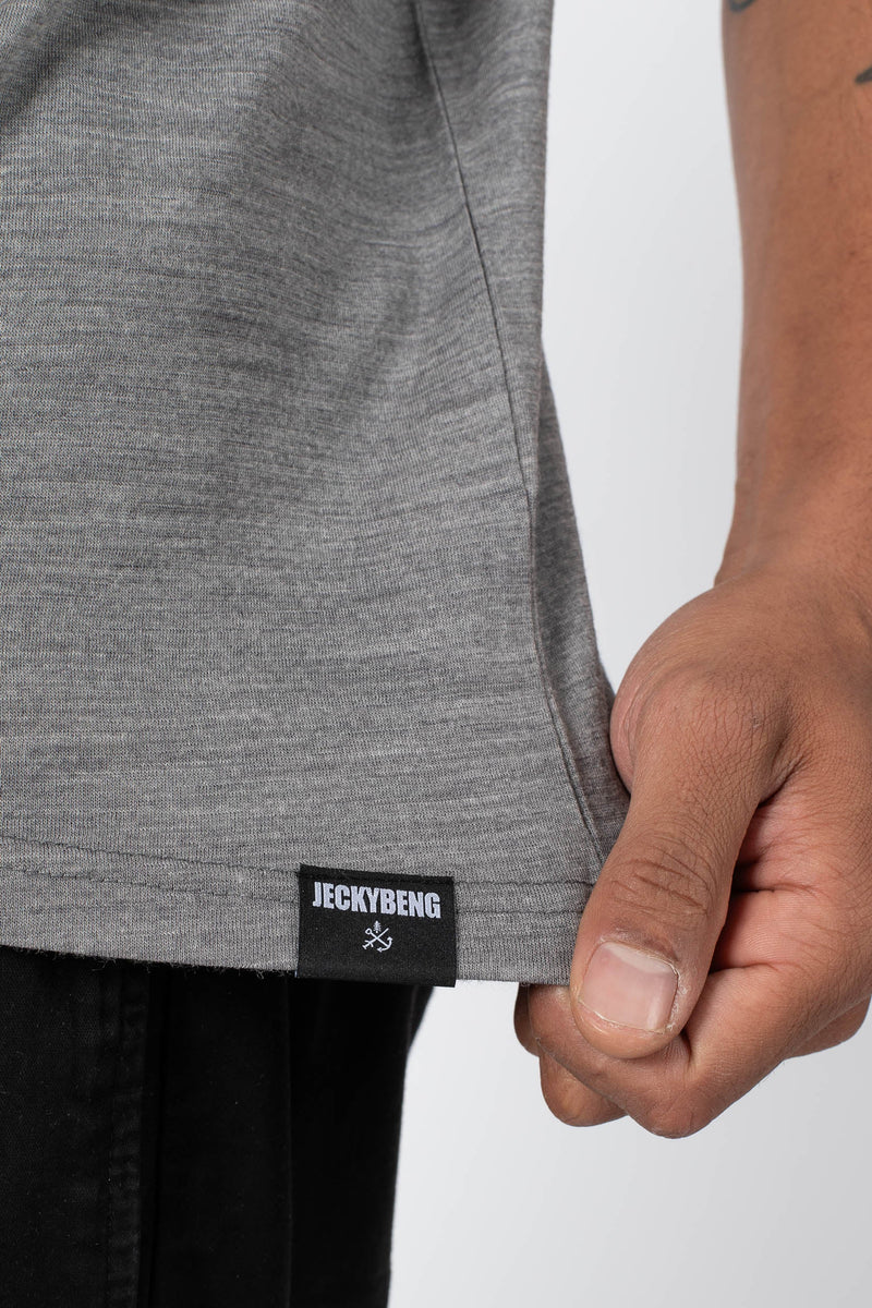 The MERINO T-SHIRT - grey melange