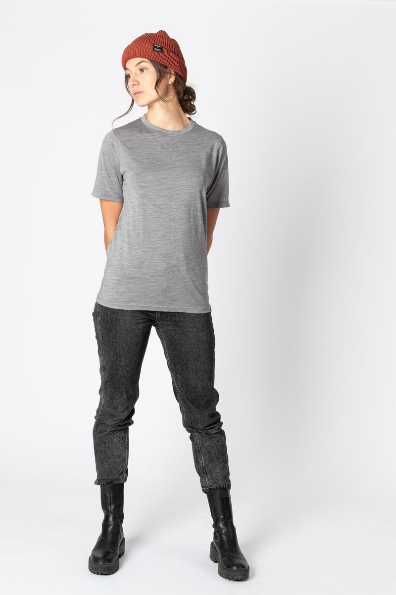 The MERINO T-SHIRT - grey melange